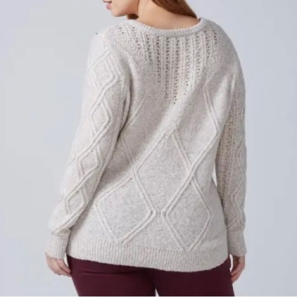 LANE BRYANT. Oat Cable Knit Sweater. Silver Studs. Size 18/20. Round nec… - Picture 2 of 12